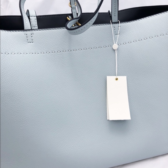 Gaby’sBags-Tory Burch Large Tote Turquoise Blue - Picture 6 of 7